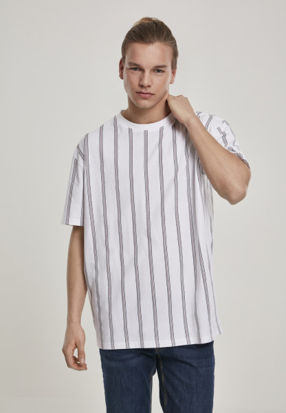 Urban Classics T-Shirt Heavy Oversized AOP Stripe Tee White/Navy