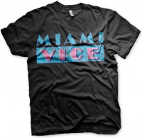 Miami Vice Distressed Logo T-Shirt Black