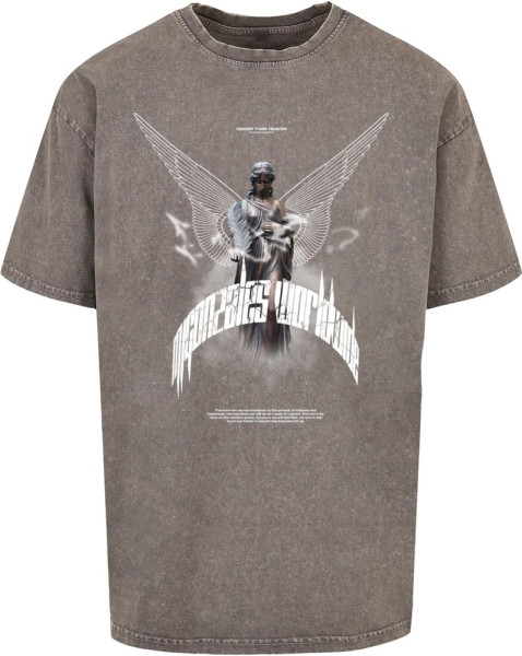 MJ Gonzales T-Shirt Higher Than Heaven V.1 Acid Washed Heavy Oversize Tee Asphalt