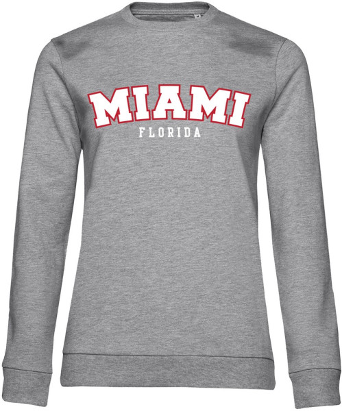 Hybris Miami Florida Girly Sweatshirt Damen Heather-Grey