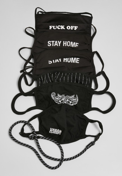 Mister Tee Mundschutz Face Mask 6-Pack Black