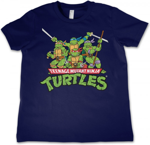 Teenage Mutant Ninja Turtles Teeange Mutant Ninja Turtles Distressed Group Kids T-Shirt Kinder Navy
