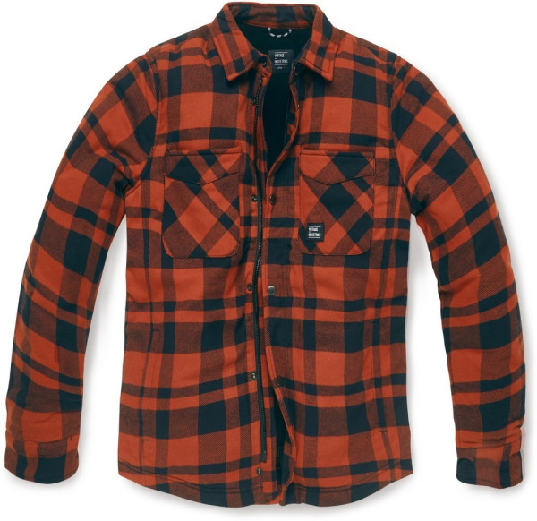 Vintage Industries Holzfäller-Jacke Darwin Shirt-Jacket Orange Check