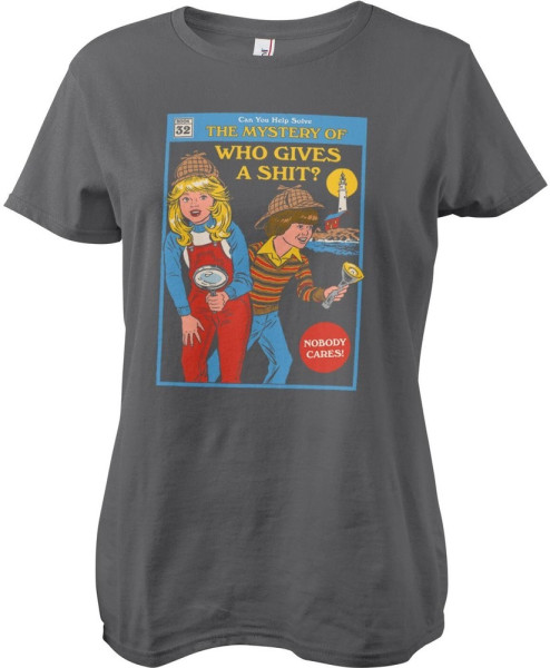 Steven Rhodes The Mystery Of Who Gives A Sh*T Girly Tee Damen T-Shirt Darkgrey