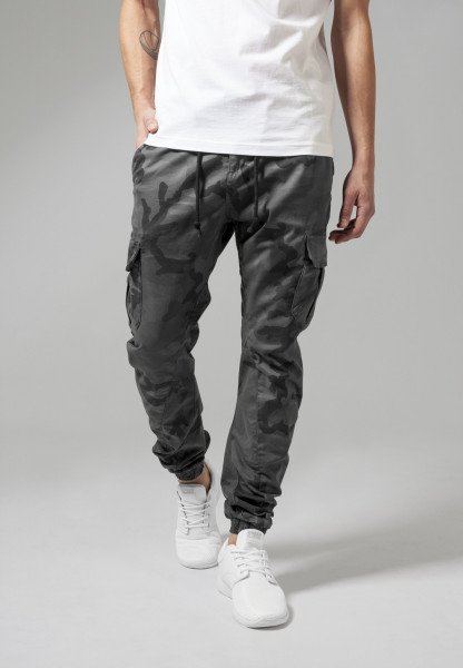 Urban Classics Trousers Camo Cargo Jogging Pants Grey Camouflage