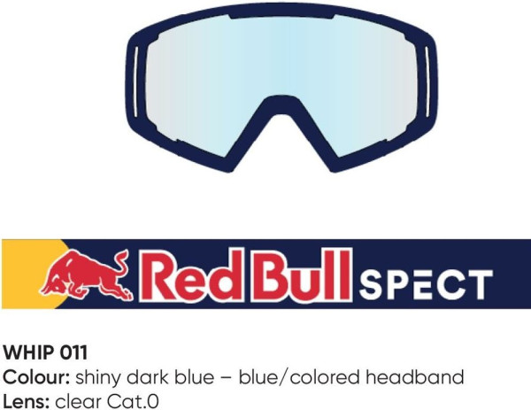 Spect Sportbrille Red Bull Whip Mx Goggles Singel Lens Black/Blue Clear 674-220100