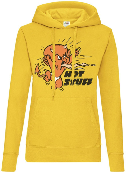 Hot Stuff Retro Girls Damen Hoodie Yellow