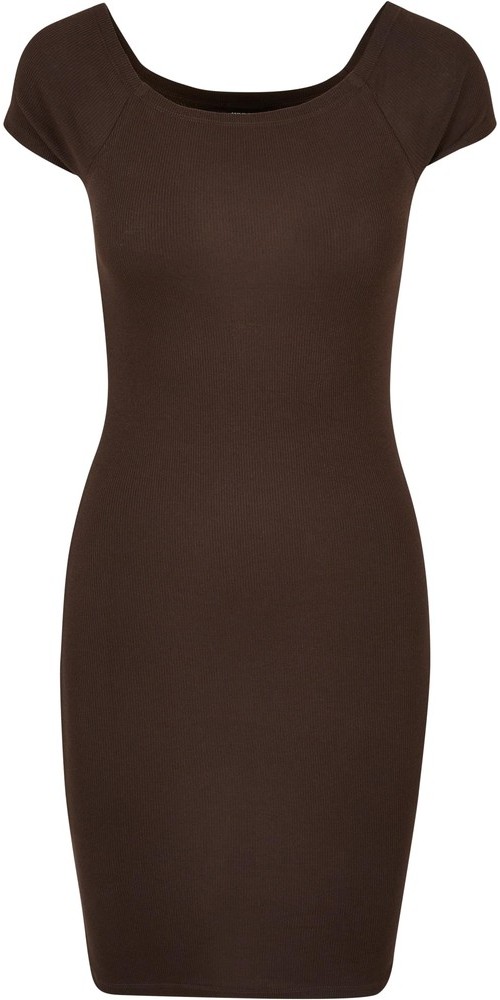 Urban Classics Damen Ladies Off Shoulder Rib Dress - Damen