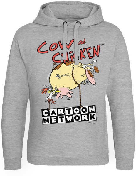 Cow And Chicken Balloon Epic Hoodie Heathergrey