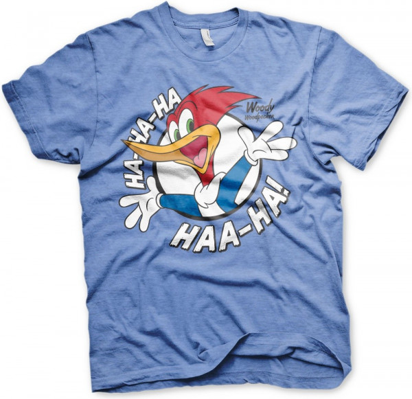 Woody Woodpecker HaHaHa T-Shirt Blue-Heather