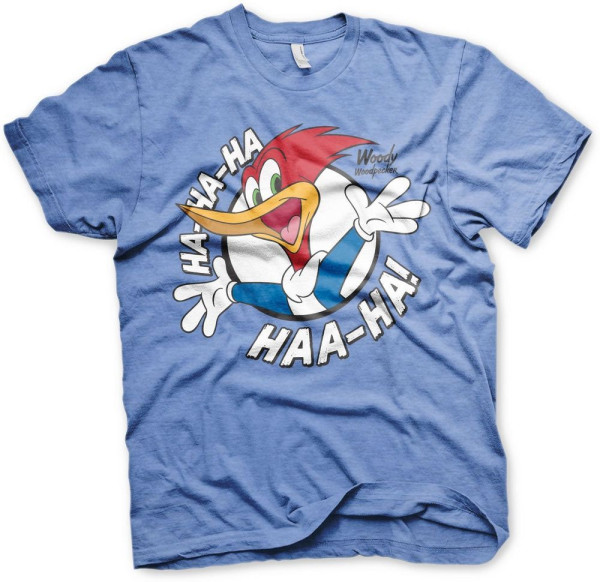 Woody Woodpecker HaHaHa T-Shirt Blue-Heather