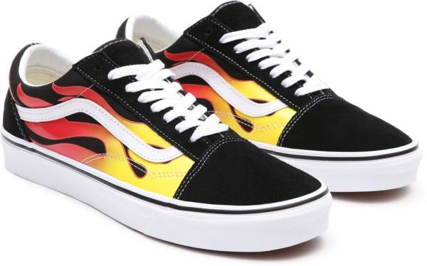 Vans Unisex Lifestyle Classic FTW Sneaker Ua Old Skool (Flame)Black/Black/Tr Wht