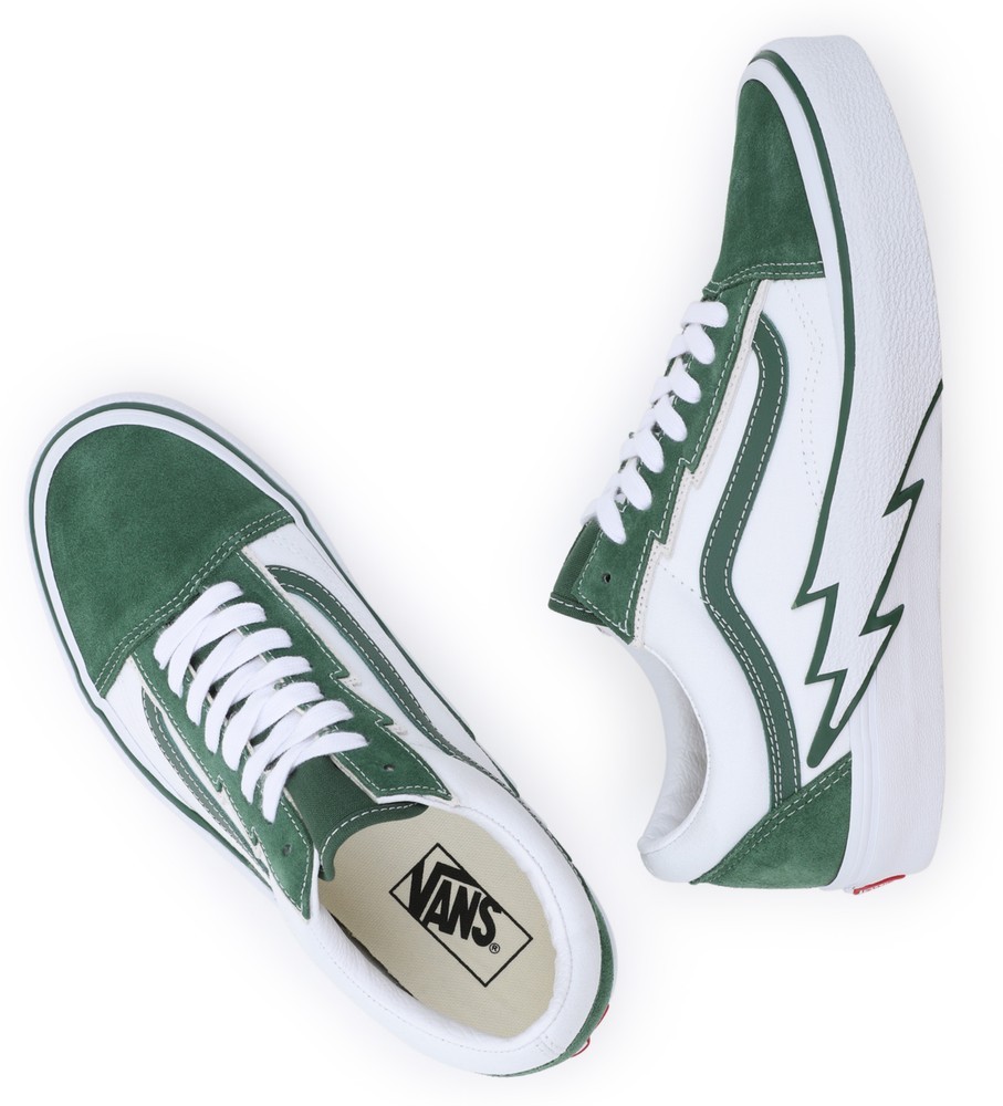 Vans old skool deep grass green & true white shoes new arrivals