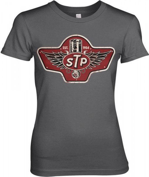 STP Piston Emblem Girly Tee Damen T-Shirt Dark-Grey