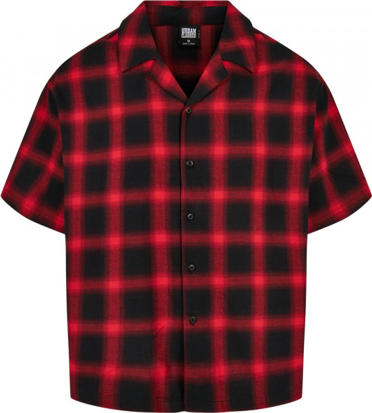 Urban Classics Loose Checked Resort Shirt Black/Red