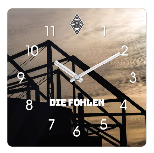 Borussia Mönchengladbach BMG Wanduhr Dämmerung Fussball 1. Bundesliga Black