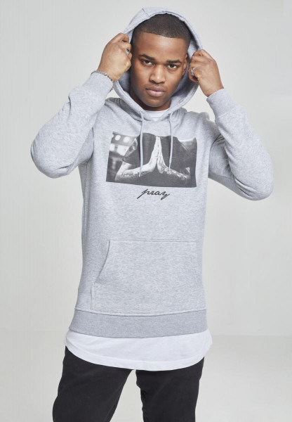 Mister Tee Hoodie Pray Hoody Heather Grey