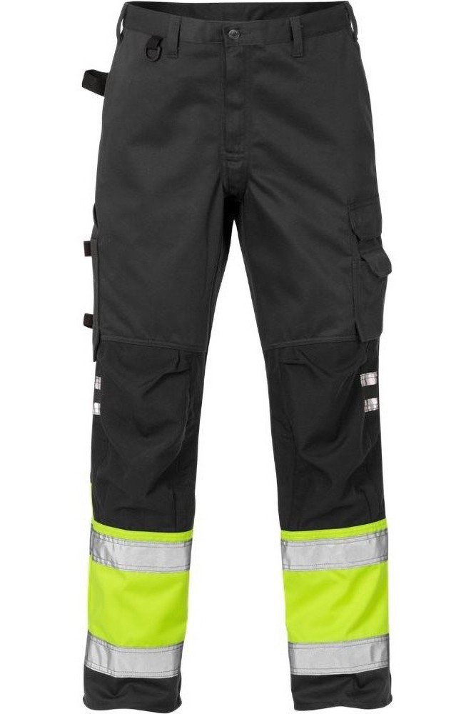 Fristads Warnschutz-Hose High Vis Hose Kl. 1 2032 PLU Warnschutz-Gelb/Schwarz - Herren / Unisex