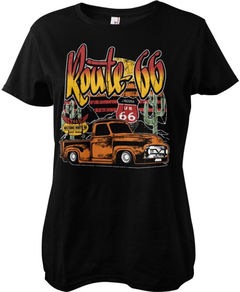 Route 66 - Arizona Pick-Up Girly Tee Damen T-Shirt Black