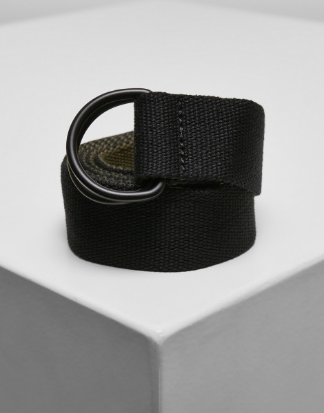 Urban Classics Gürtel Easy D-Ring Belt 2-Pack Black/Olive+White/Pepple