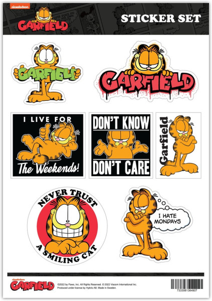 Garfield Sticker Set Aufkleber Multicolor