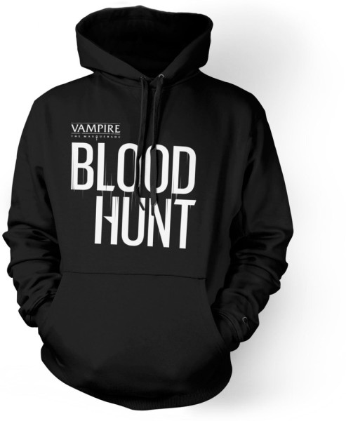 Vampire: The Masquerade Bloodhunt White on Black Hoodie Black