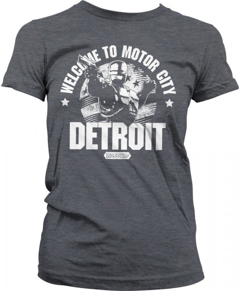 Robocop Welcome To Motor City Girly Tee Damen T-Shirt Dark-Heather