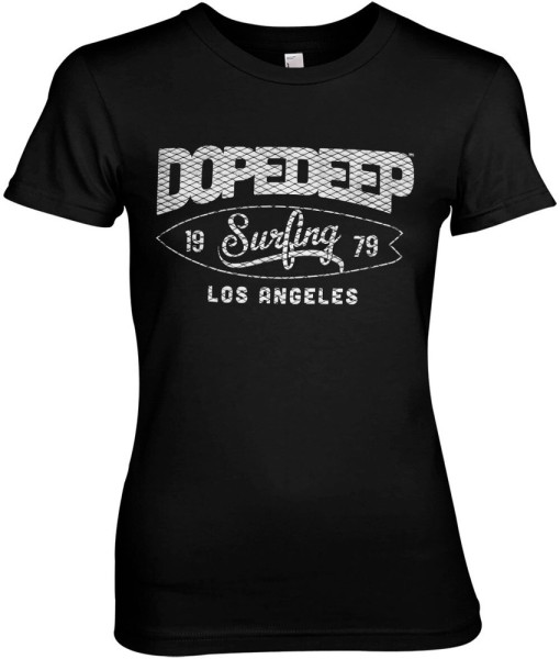 Dope & Deep Los Angeles Surfing Girly Tee Damen T-Shirt Black