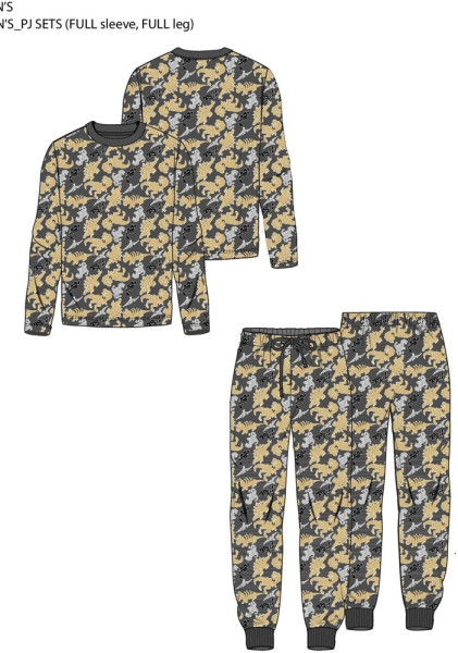 Jurassic Park - PJ Set Long - Mens Multicolor