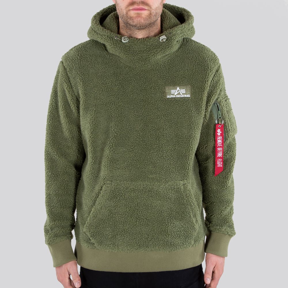 Alpha Industries Sweatshirt Teddy Hoody Sage-Green | Hoodies / Sweatshirts  | Herren | Lifestyle