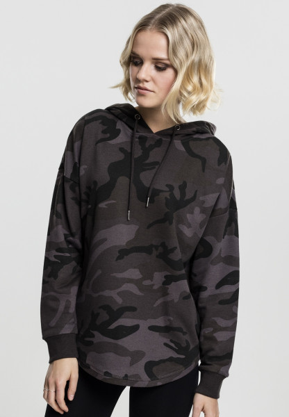 Urban Classics Damen Hoodie Ladies Oversized Camo Hoody Dark Camouflage