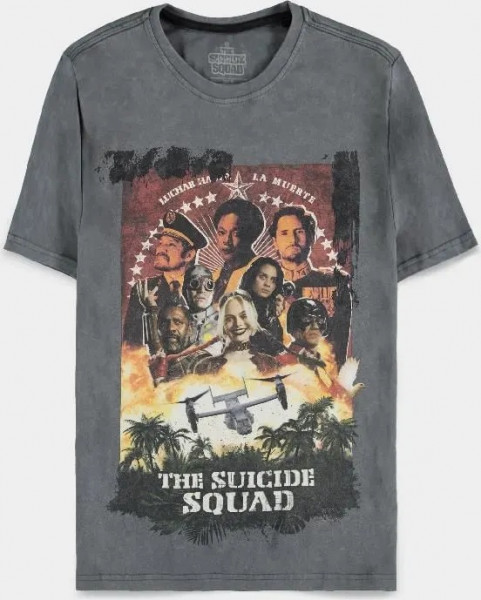 Warner - Suicide Squad 2 - Men's Acid Wash T-shirt Grey