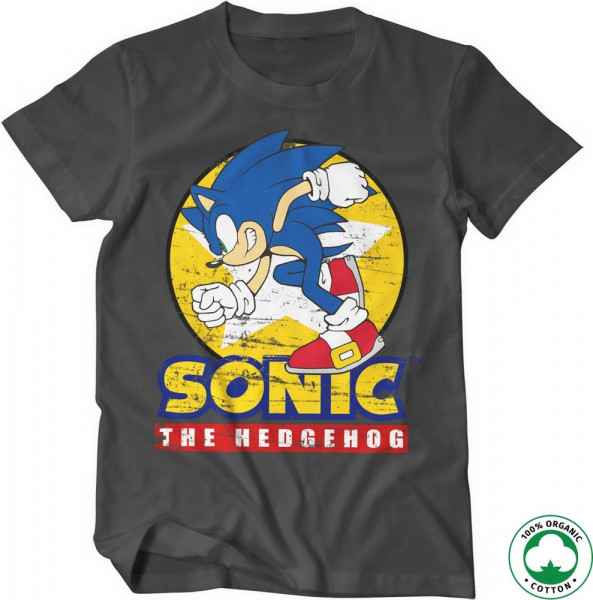 Fast Sonic The Hedgehog Organic Tee T-Shirt Dark-Grey