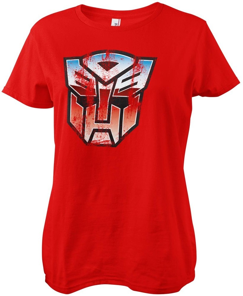 Transformers Distressed Autobot Shield Girly Tee Damen T-Shirt Rot - Damen