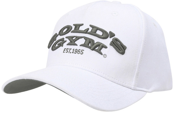 Golds Gym Cap GGHAT096 Men's EMB Text Curved Peak Cap White