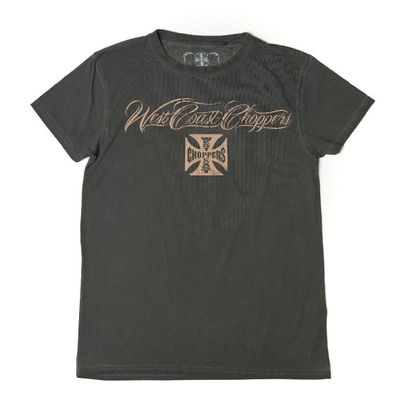 WCC West Coast Choppers T-Shirt Eagle Crest Tee Oil Dye Anthracite