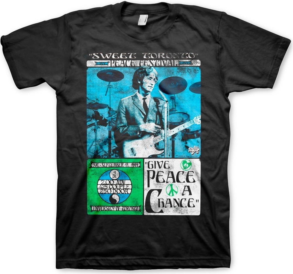 The Beatles John Lennon Toronto Peace Festival T-Shirt Schwarz - Herren / Unisex