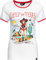 Queen Kerosin Damen Contrast T-Shirt Deep in Texas