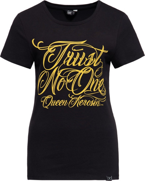 Queen Kerosin Damen Trust no One Classic T-Shirt Schwarz