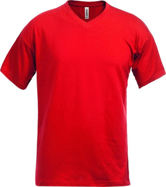Fristads Kurzarm T-Shirt Acode T-Shirt mit V-Ausschnitt 1913 BSJ Rot