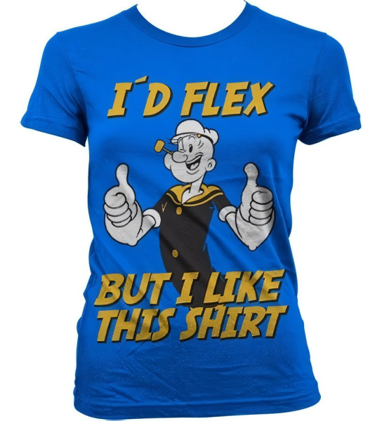 Popeye I'd Flex Girly T-Shirt Damen Blue
