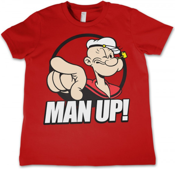 Popeye Man Up! Kids T-Shirt Kinder Red