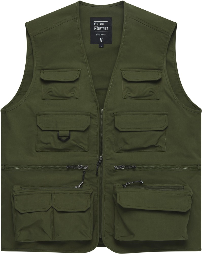 Vintage Industries Angler Weste Legend Fishing Vest Sage Jackets