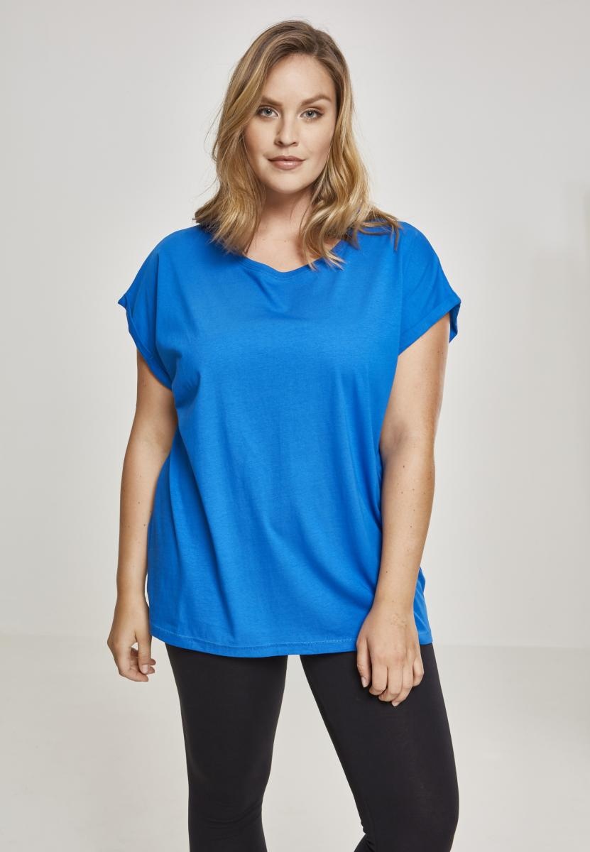 Urban Classics Damen Shirt Ladies Extended Shoulder Tee Brightblue - Damen