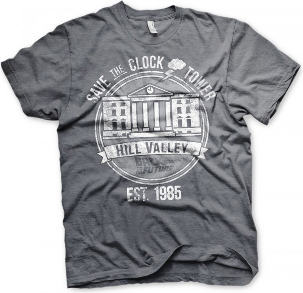 Back to the Future Save The Clock Tower T-Shirt Dark-Heather