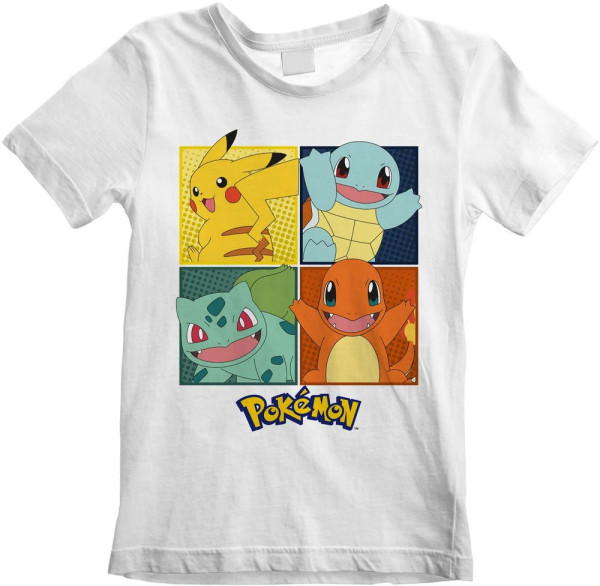 Pokémon Pokemon - Squares (Kids) Jungen Kinder T-Shirt White