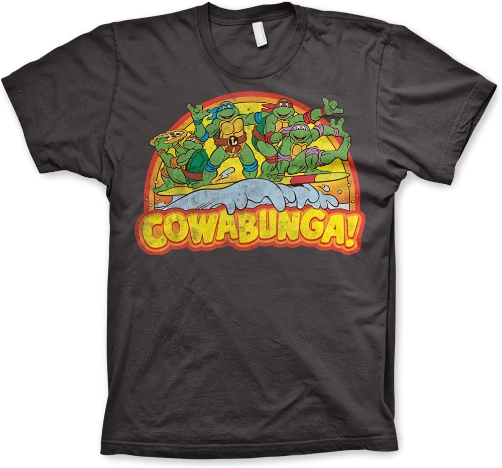 Teenage Mutant Ninja Turtles TMNT Cowabunga T-Shirt Dark-Grau - Herren / Unisex