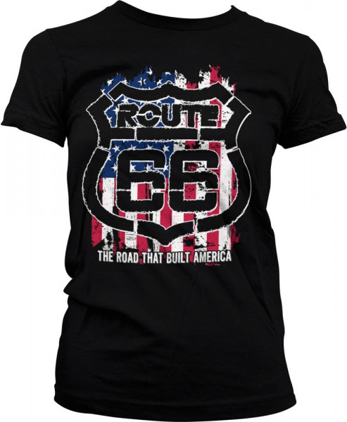 Route 66 America Girly Tee Damen T-Shirt Black