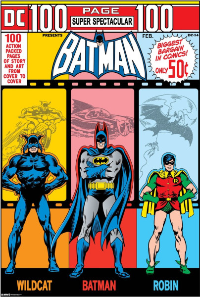 Batman Retro Comic Book Cover Poster Multicolor