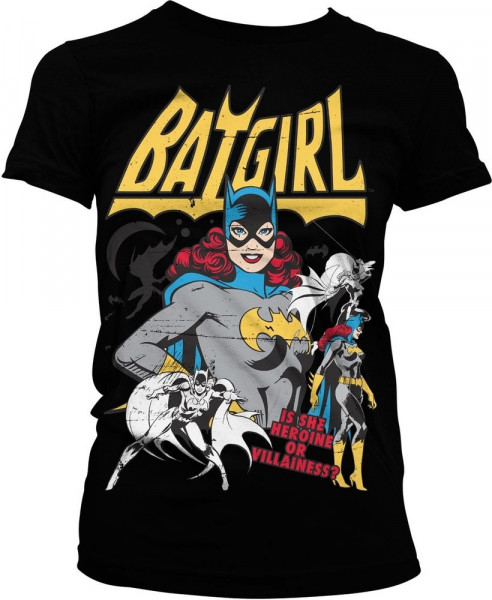 Batgirl Hero Or Villain Girly Tee Damen T-Shirt Black